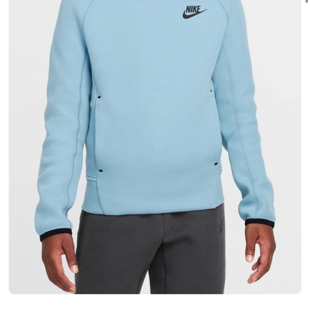 Nike Tech Fleece Blue Sportswear Pullover Hoodie- Youth Large - Picture 5 of 10
